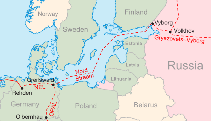 ΧΑΡΤΗΣ - Αγωγός Nord Stream, Ρωσία